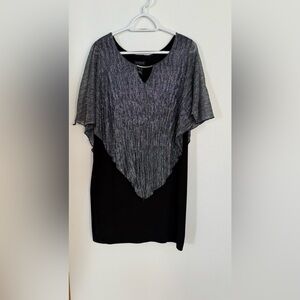 Enfocus Studio Black Dress with Silver Overlay